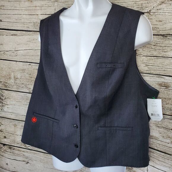 Air Canada Men’s Crew Uniform Vest 100% Wool Size R/20 NWT - Picture 1 of 7